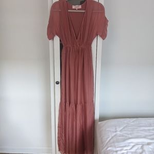 Scandal beautiful soft Italian silk pink maxi dress US4